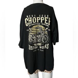 SHEIN West Coast Chopper Short Sleeve Oversized Shirt Black Size Medium